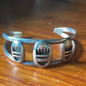 Sterling silver Bear paw Native cuff Bracelet